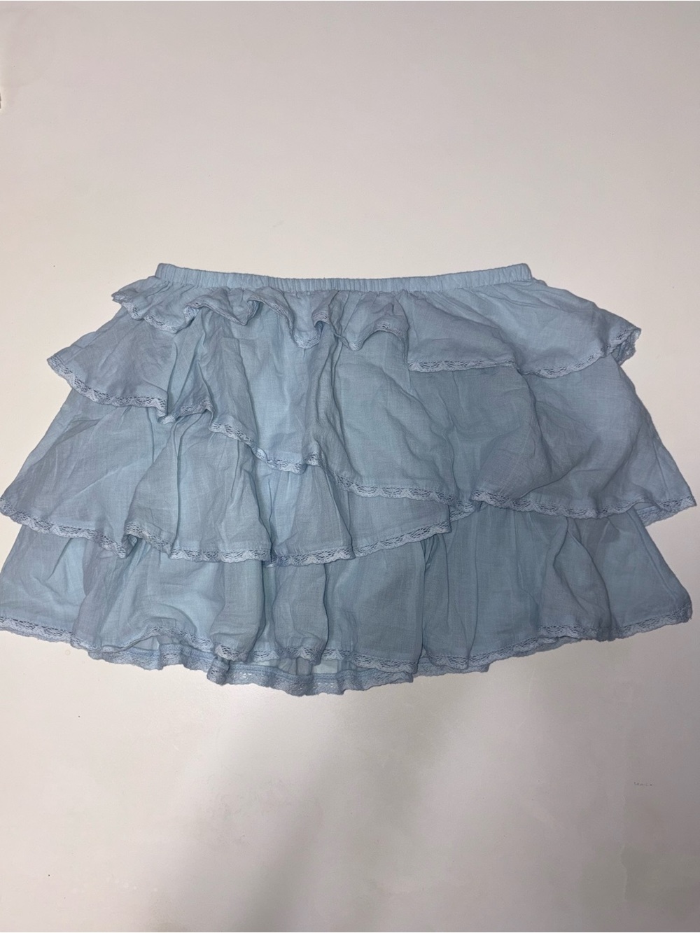 NWT American Eagle Light Blue Tiered Ruffle Mini Skirt Size XS